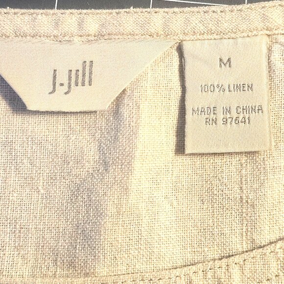 J Jill Natural Linen Women’s Tank Top Med Minimalist Capsule Resort Coastal Chic - Picture 4 of 10